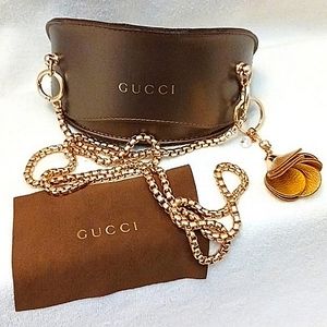 Gucci Sunglass CRESCENT Clam Shell Case to Crossbody Purse Shoulder Bag